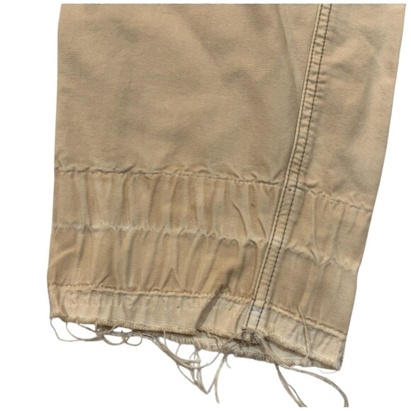 BDG Urban Outfitters Cargo Joggers M Tan Raw Hem Distressed Streetwear - Picture 13 of 16